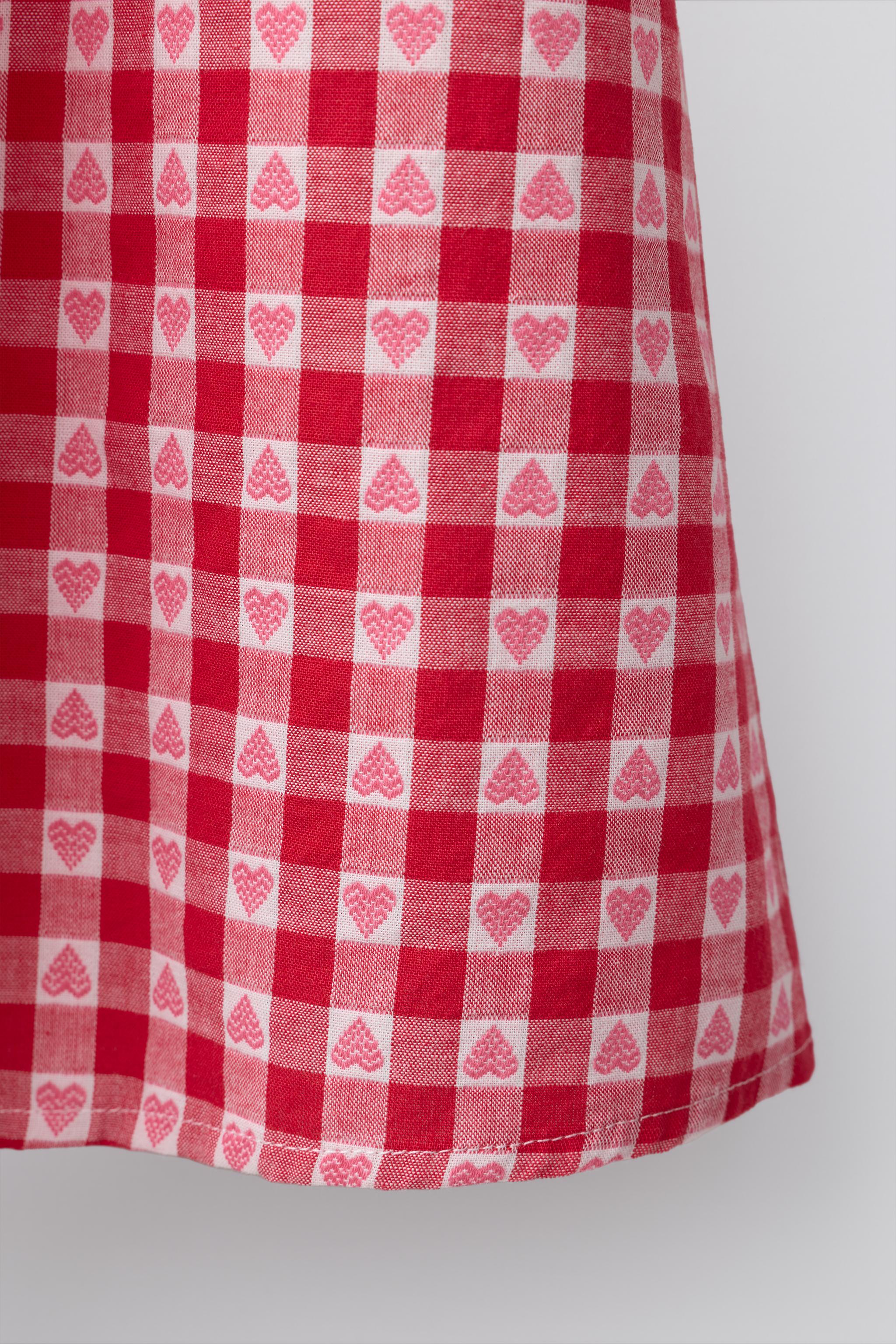 PLAID AND HEART PRINT DRESS